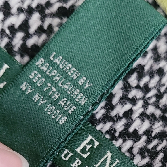 Lauren Ralph Lauren Pea Coat houndstooth woven tweed size 14 wool silk blend - Picture 11 of 12